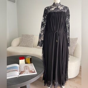 Zimmermann Black Lace Long-Sleeve Maxi Dress